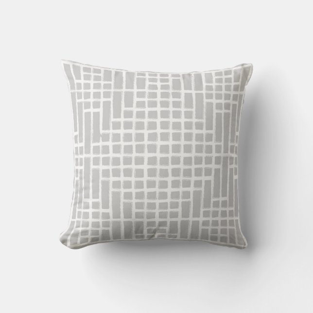 Gray Square Patroon Kussen (Voorkant)