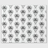 Gray Squid Monogram Cadeaupapier (Vlak)