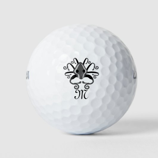 Gray Squid Monogram Golfballen (Voorkant)