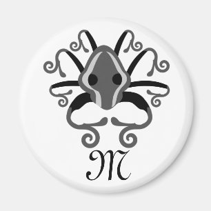 Gray Squid Monogram Magneet