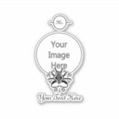 Gray Squid Monogram Sticker (Voorkant)