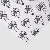 Gray Squid Monogram Tissuepapier (Detail)