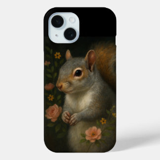 Gray Squirrel with Flowers – Enchanted Woodland