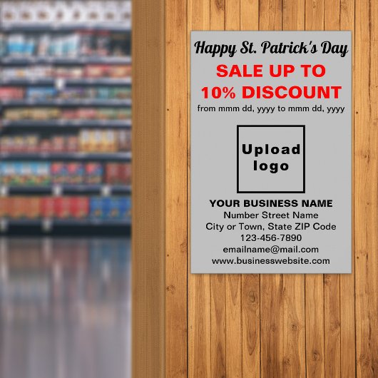 Gray St. Patrick's Day Business Sale Poster