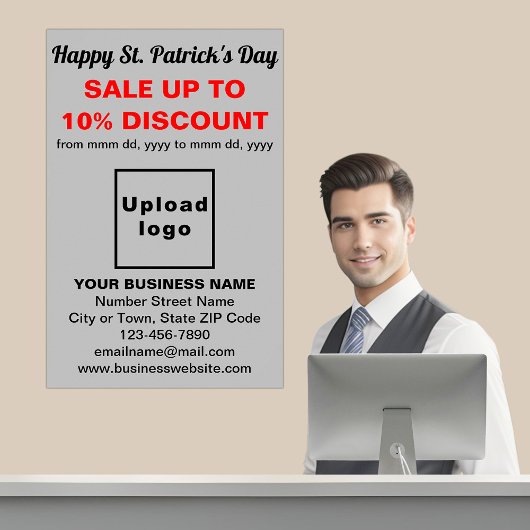 Gray St. Patrick's Day Business Sale Poster