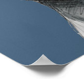 Gray Stalky Pit Bull Dog Tekening Poster (Hoek)