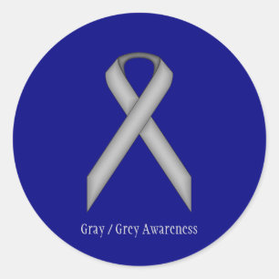 Gray Standard Ribbon door Kenneth Yoncich Ronde Sticker