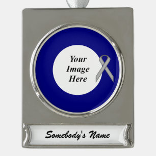 Gray Standard Ribbon Sjabloon door Kenneth Yoncich Verzilverd Banner Ornament