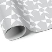 Gray Star Pattern Wrapping Paper Cadeaupapier (Rol Hoek)