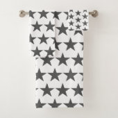Gray Star Stars Pattern Bath Towelset Bad Handdoek (Insitu)