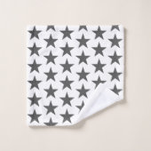 Gray Star Stars Pattern Bath Towelset Bad Handdoek (Wasdoekje)