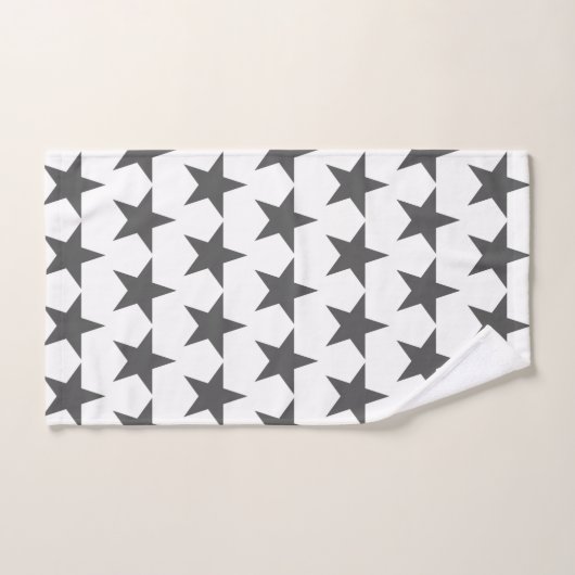 Gray Star Stars Pattern Bath Towelset Bad Handdoek (Handdoek)