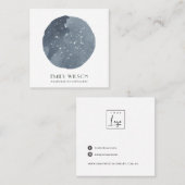 GRAY STAR WATERVERF CIRCLE STUD EARRING DISPLAY VIERKANTE VISITEKAARTJE (Voorkant / Achterkant)