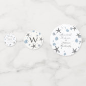 Gray Starfish Blue Beach Weddenschap Confetti (Achterkanten)