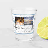 Gray Starfish Blue Beach Weddenschap Shot Glas (Voorkant)