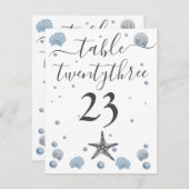 Gray Starfish Blue Shells Beach Weddenschap Bedankkaart (Voorkant / Achterkant)