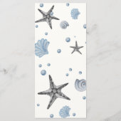 Gray Starfish Blue Shells Beach Wedding, menu (Achterkant)