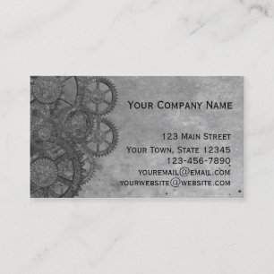 Gray Steampunk Grunge Visitekaartje