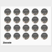 Gray Stijlvol Calligrafisch Manuscript Welkome Wed Ronde Sticker (Vel)