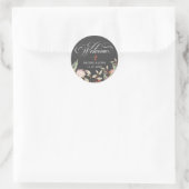 Gray Stijlvol Calligrafisch Manuscript Welkome Wed Ronde Sticker (Tas)