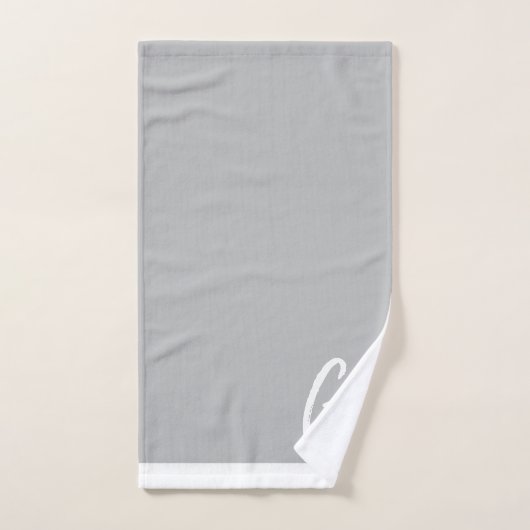 Gray Stripes en Monogram Handdoekset Bad Handdoek (Handdoek)