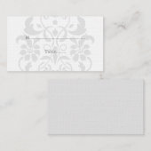 Gray Subtle Damask Wedding Place Kaarten Plaatskaartje (Voorkant / Achterkant)