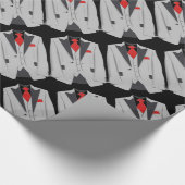 Gray Suit en rood Stropdas mannen Cadeaupapier (Hoek)