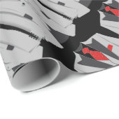 Gray Suit en rood Stropdas mannen Cadeaupapier (Rol Hoek)