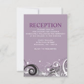GRAY SWIRLS Carte de réception de mariage juif (Devant)