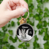 Gray Tabby Angel Cat Sweet Custom Sleutelhanger (Hand)