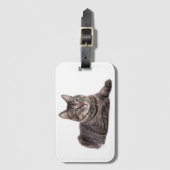Gray Tabby Cat Bagagelabel (Voorkant (verticaal))