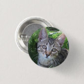 Gray Tabby Cat Button (Voorkant /achterkant)