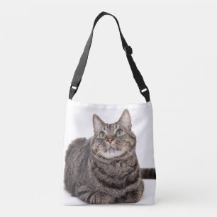 Gray Tabby Cat Crossbody Tas