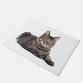 Gray Tabby Cat Deurmat (Schuin)