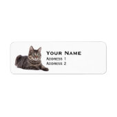 Gray Tabby Cat Etiket (Voorkant)