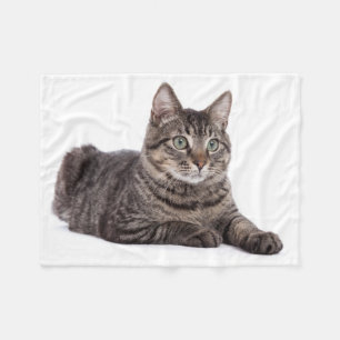 Gray Tabby Cat Fleece Deken