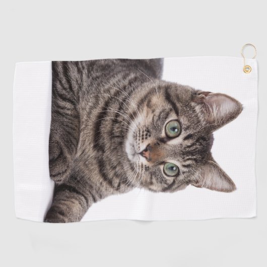Gray Tabby Cat Golfhanddoek (Horizontaal)