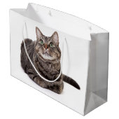 Gray Tabby Cat Groot Cadeauzakje (Achterkant Gekanteld)