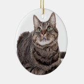 Gray Tabby Cat Keramisch Ornament (Rechts)