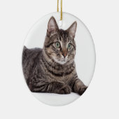 Gray Tabby Cat Keramisch Ornament (Rechts)