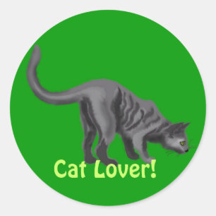 Gray Tabby Cat Lover Gifts Ronde Sticker