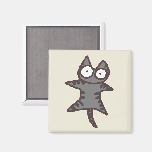 Gray Tabby Cat Magneet (Voorkant / Achterkant)