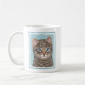 Gray Tabby Cat Painting - Cute Original Cat Art Koffiemok (Links)