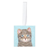 Gray Tabby Cat Painting - Cute Original Cat Art Ornament (Voorkant)