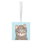 Gray Tabby Cat Painting - Cute Original Cat Art Ornament (Rechts)