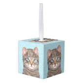 Gray Tabby Cat Painting - Cute Original Cat Art Ornament (Achter hoekig)