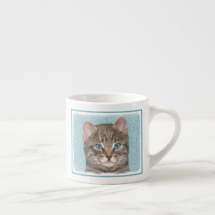 Gray Tabby Cat Painting - Kat Originele Kat Art Espresso Kop