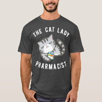 Gray Tabby Cat Pharmacist Kat Druggist T-shirt
