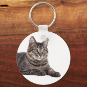 Gray Tabby Cat Sleutelhanger (Voorkant)
