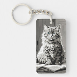 Gray Tabby Cat Sleutelhanger